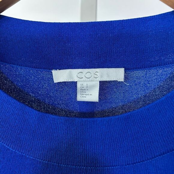 COS women’s size small Elegant Blue Women's Dress flare sleeve midi - Picture 5 of 7